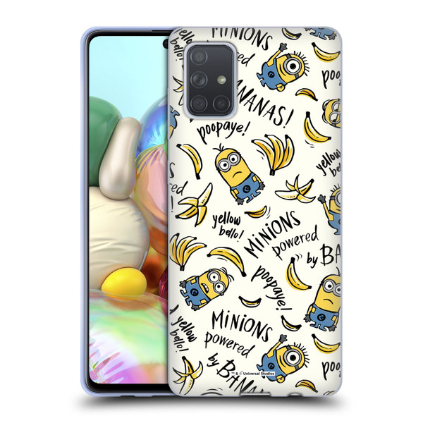 Despicable Me Minion Graphics Banana Doodle Pattern Soft Gel Case for Samsung Galaxy A71 (2019)