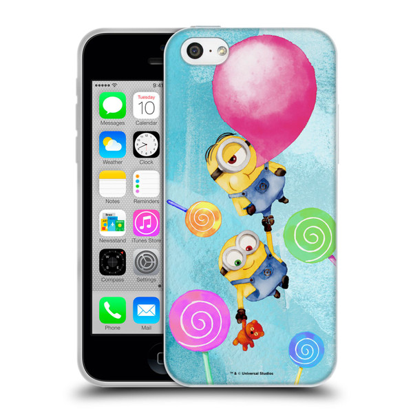 Despicable Me Watercolour Minions Bob And Stuart Bubble Soft Gel Case for Apple iPhone 5c