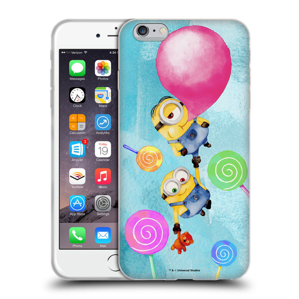 Despicable Me Watercolour Minions Bob And Stuart Bubble Soft Gel Case for Apple iPhone 6 Plus / iPhone 6s Plus