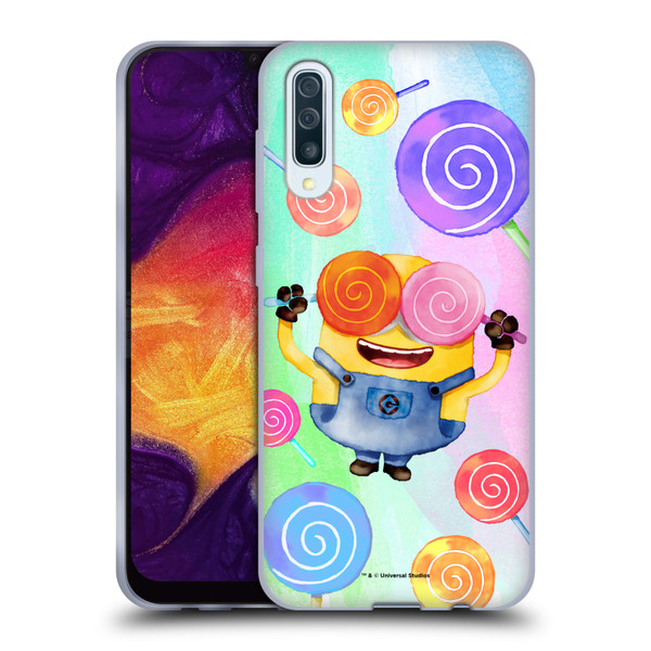 Despicable Me Watercolour Minions Bob Lollipop Soft Gel Case for Samsung Galaxy A50/A30s (2019)