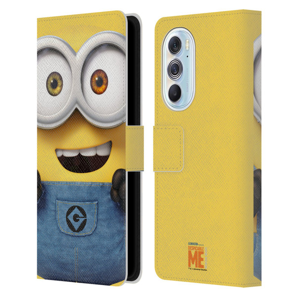 Despicable Me Full Face Minions Bob Leather Book Wallet Case Cover For Motorola Edge X30