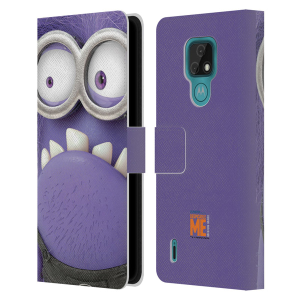 Despicable Me Full Face Minions Evil 2 Leather Book Wallet Case Cover For Motorola Moto E7