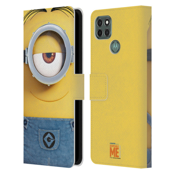 Despicable Me Full Face Minions Stuart Leather Book Wallet Case Cover For Motorola Moto G9 Power