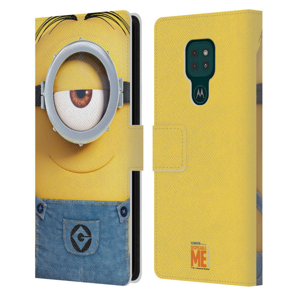 Despicable Me Full Face Minions Stuart Leather Book Wallet Case Cover For Motorola Moto G9 Play