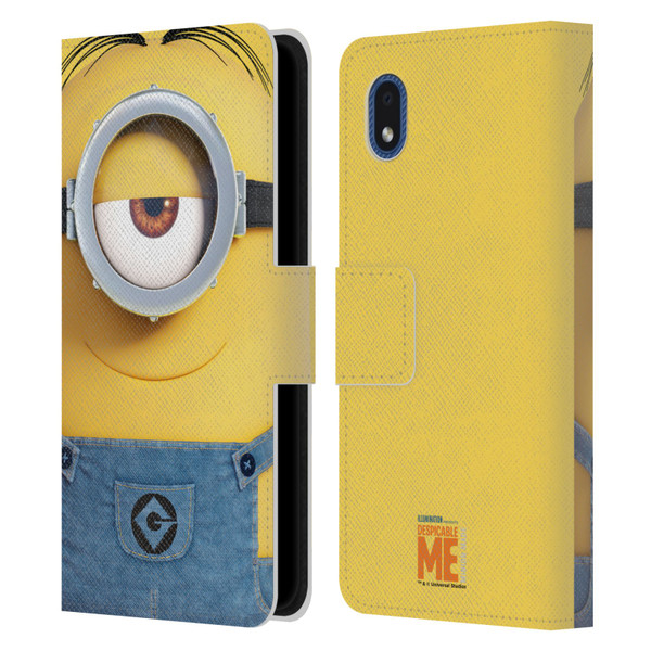 Despicable Me Full Face Minions Stuart Leather Book Wallet Case Cover For Samsung Galaxy A01 Core (2020)