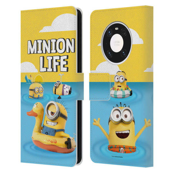 Despicable Me Funny Minions Beach Life Leather Book Wallet Case Cover For Huawei Mate 40 Pro 5G