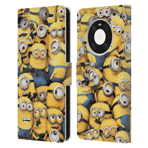 Despicable Me Funny Minions Pattern Leather Book Wallet Case Cover For Huawei Mate 40 Pro 5G