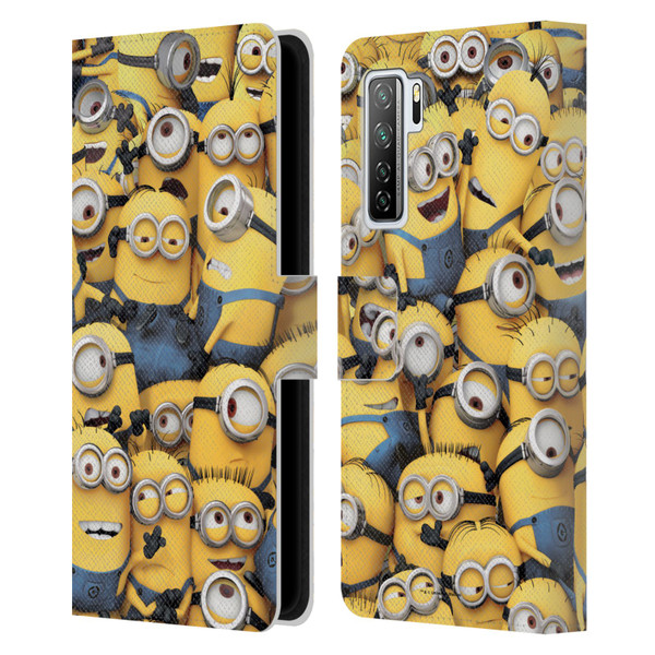 Despicable Me Funny Minions Pattern Leather Book Wallet Case Cover For Huawei Nova 7 SE/P40 Lite 5G