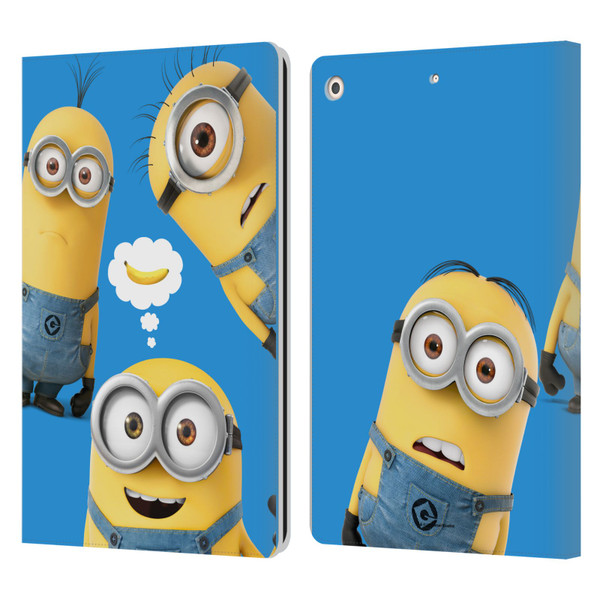 Despicable Me Funny Minions Banana Leather Book Wallet Case Cover For Apple iPad 10.2 2019/2020/2021