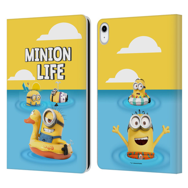 Despicable Me Funny Minions Beach Life Leather Book Wallet Case Cover For Apple iPad 10.9 (2022)