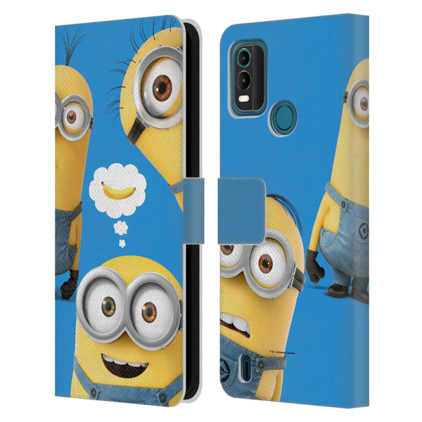 Despicable Me Funny Minions Banana Leather Book Wallet Case Cover For Nokia G11 Plus