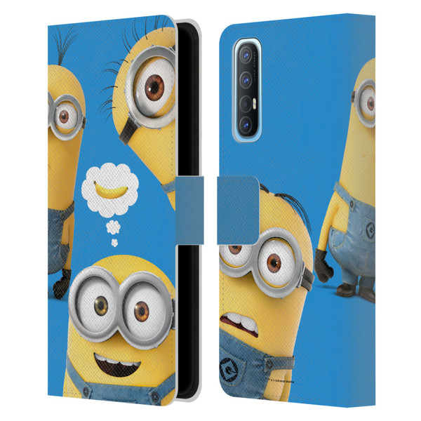 Despicable Me Funny Minions Banana Leather Book Wallet Case Cover For OPPO Find X2 Neo 5G