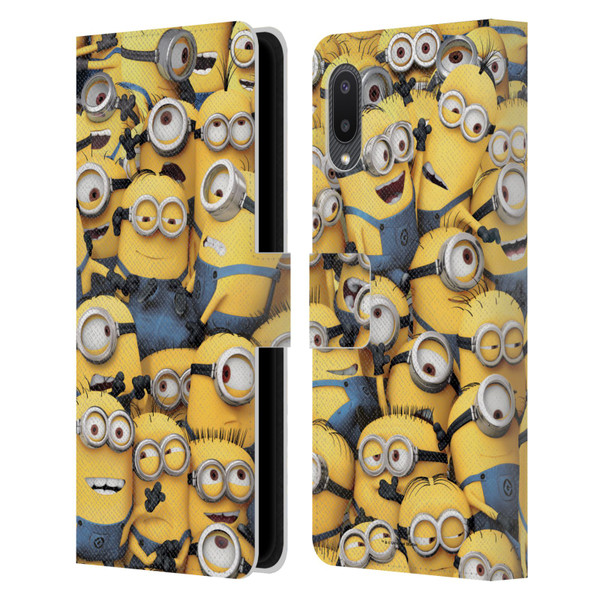 Despicable Me Funny Minions Pattern Leather Book Wallet Case Cover For Samsung Galaxy A02/M02 (2021)