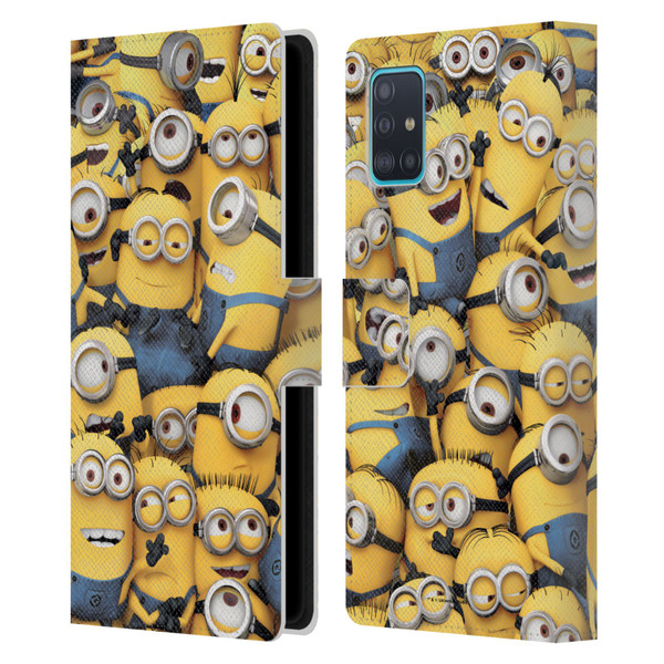 Despicable Me Funny Minions Pattern Leather Book Wallet Case Cover For Samsung Galaxy A51 (2019)
