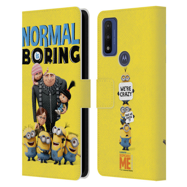 Despicable Me Gru's Family Minions Leather Book Wallet Case Cover For Motorola G Pure