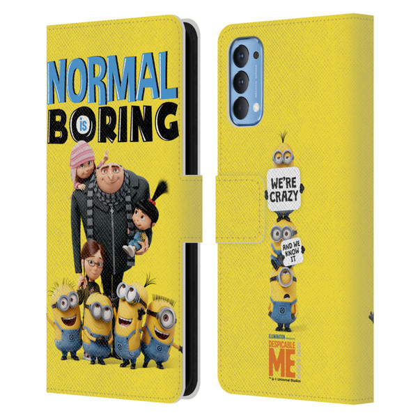 Despicable Me Gru's Family Minions Leather Book Wallet Case Cover For OPPO Reno 4 5G