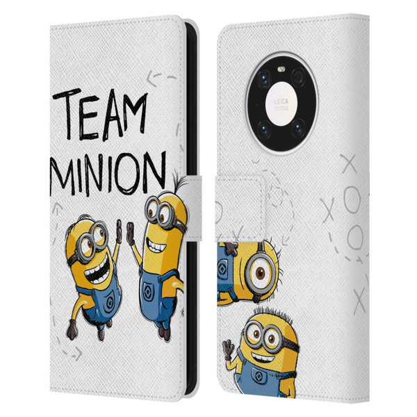 Despicable Me Minion Graphics Team High Five Leather Book Wallet Case Cover For Huawei Mate 40 Pro 5G