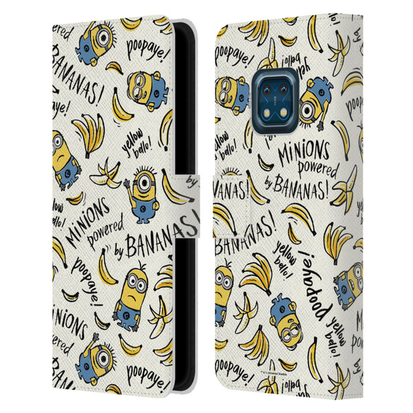 Despicable Me Minion Graphics Banana Doodle Pattern Leather Book Wallet Case Cover For Nokia XR20