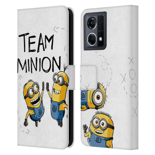 Despicable Me Minion Graphics Team High Five Leather Book Wallet Case Cover For OPPO Reno8 4G