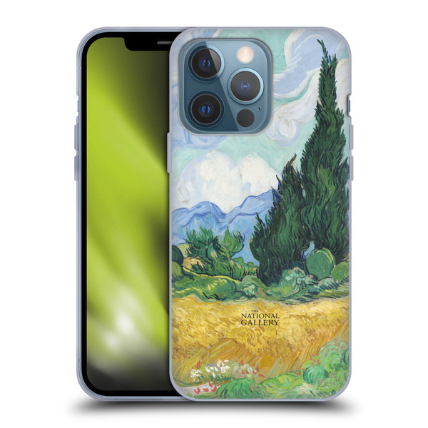 The National Gallery Art A Wheatfield With Cypresses Soft Gel Case for Apple iPhone 13 Pro
