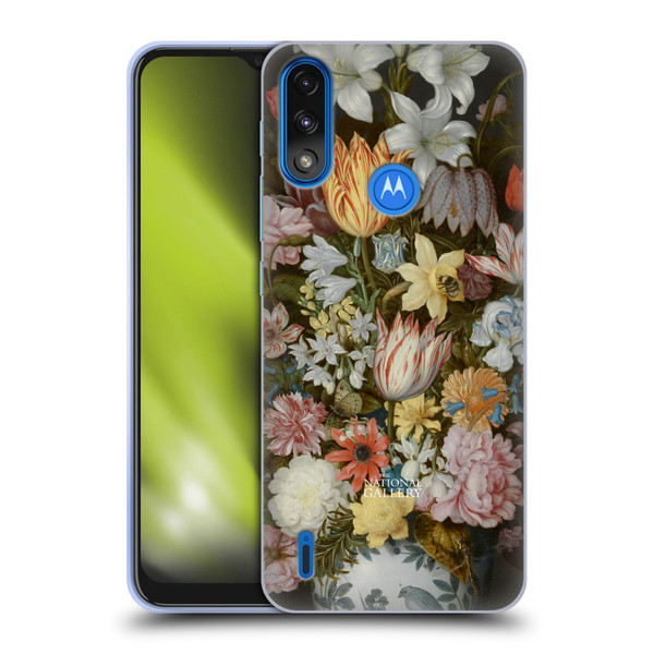 The National Gallery Art A Still Life Of Flowers In A Wan-Li Vase Soft Gel Case for Motorola Moto E7 Power / Moto E7i Power