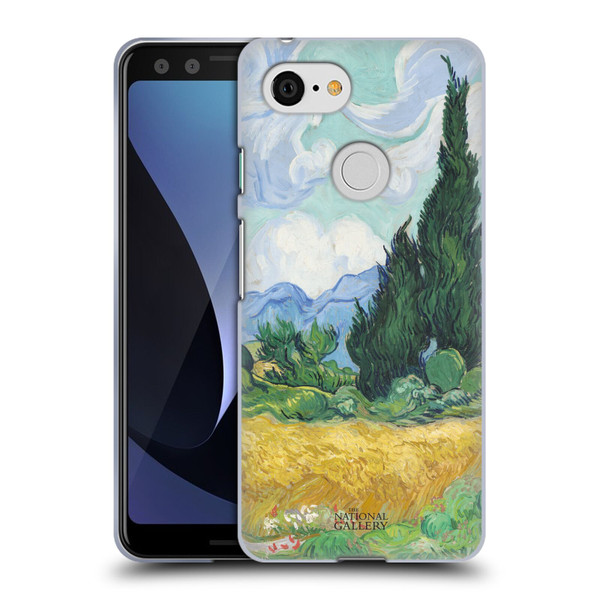 The National Gallery Art A Wheatfield With Cypresses Soft Gel Case for Google Pixel 3