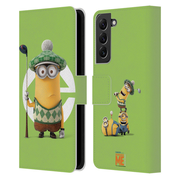 Despicable Me Minions Kevin Golfer Costume Leather Book Wallet Case Cover For Samsung Galaxy S22+ 5G