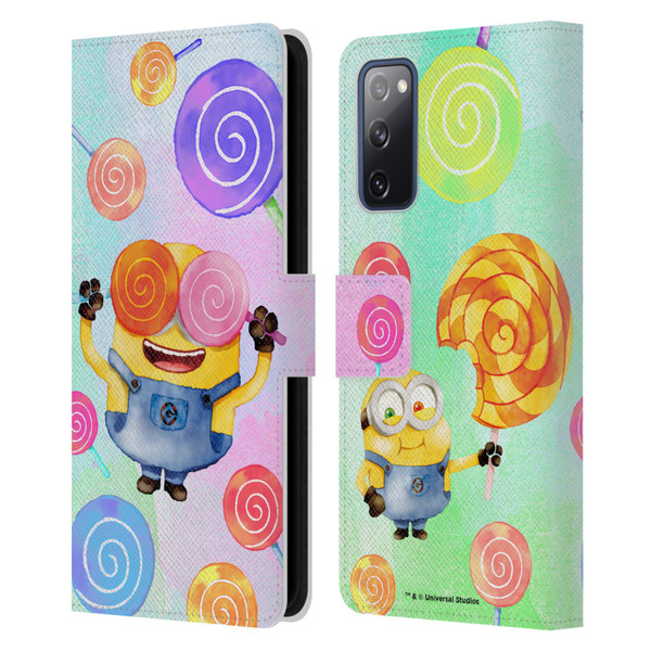 Despicable Me Watercolour Minions Bob Lollipop Leather Book Wallet Case Cover For Samsung Galaxy S20 FE / 5G