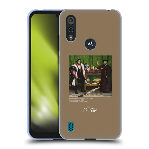 The National Gallery People Holbein The Ambassadors Soft Gel Case for Motorola Moto E6s (2020)