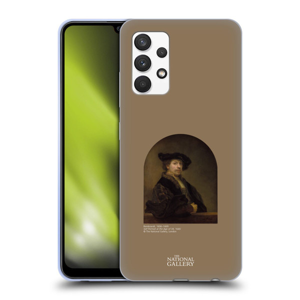 The National Gallery People Rembrandt Self Portrait Age 34 Soft Gel Case for Samsung Galaxy A32 (2021)