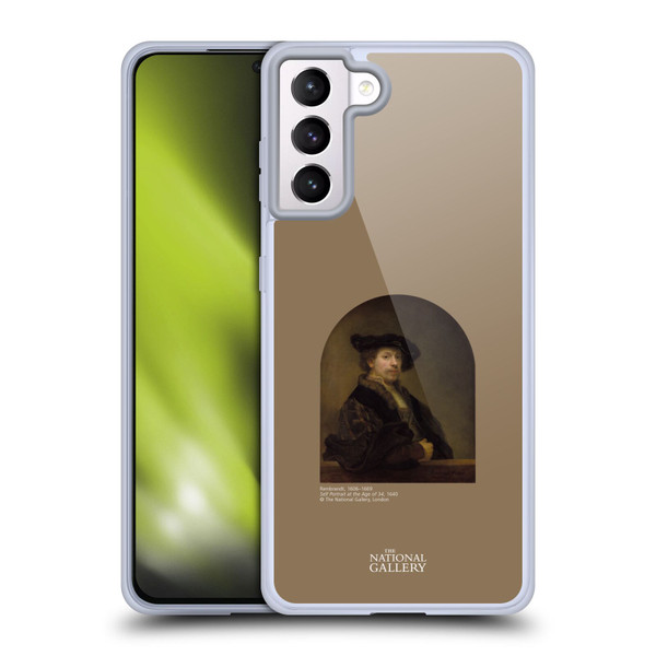 The National Gallery People Rembrandt Self Portrait Age 34 Soft Gel Case for Samsung Galaxy S21+ 5G