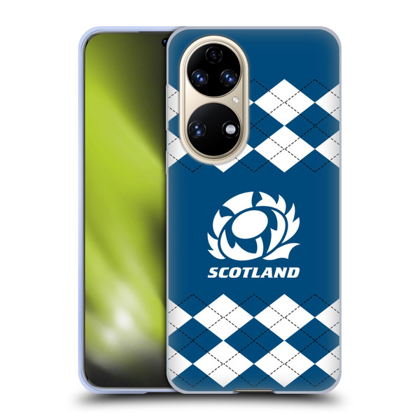 Scotland Rugby Logo 2 Argyle Soft Gel Case for Huawei P50