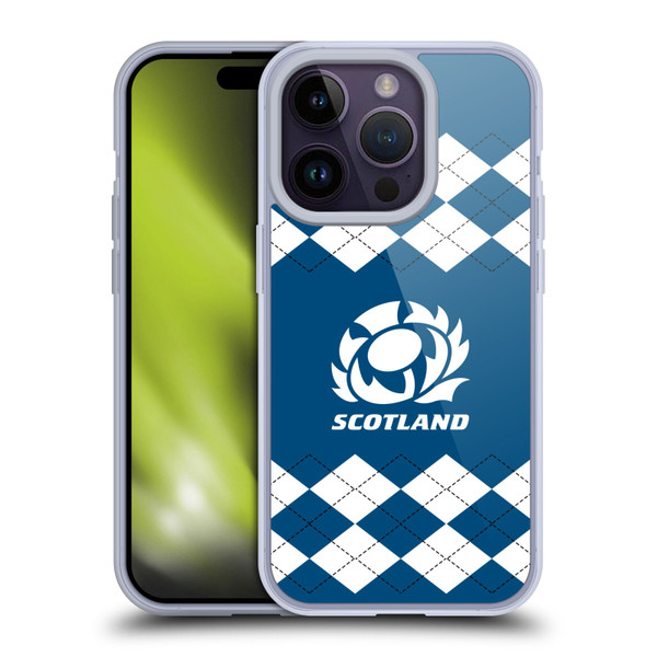 Scotland Rugby Logo 2 Argyle Soft Gel Case for Apple iPhone 14 Pro