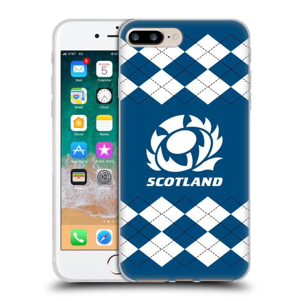 Scotland Rugby Logo 2 Argyle Soft Gel Case for Apple iPhone 7 Plus / iPhone 8 Plus