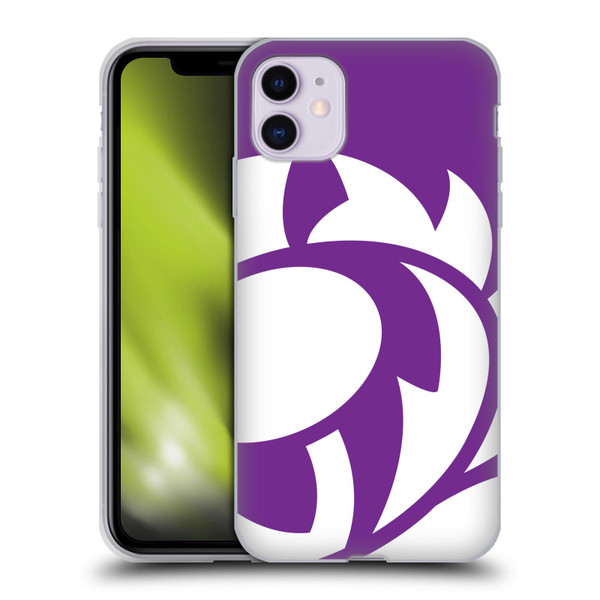 Scotland Rugby Oversized Thistle Purple Heather Soft Gel Case for Apple iPhone 11