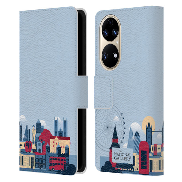 The National Gallery Art London Skyline Leather Book Wallet Case Cover For Huawei P50