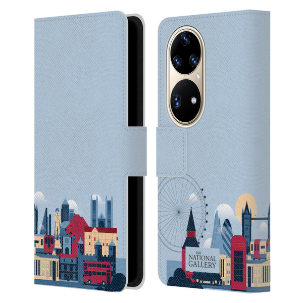 The National Gallery Art London Skyline Leather Book Wallet Case Cover For Huawei P50 Pro