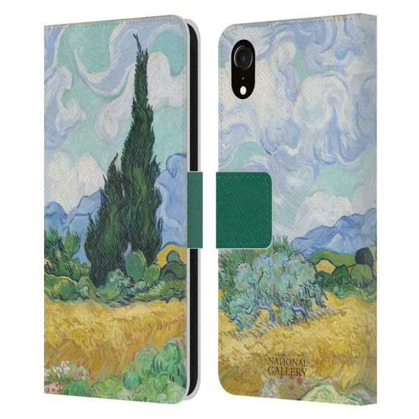 The National Gallery Art A Wheatfield With Cypresses Leather Book Wallet Case Cover For Apple iPhone XR