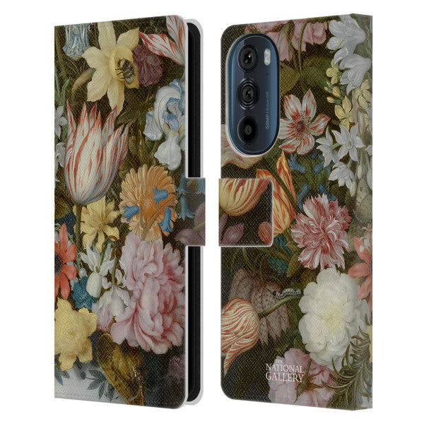 The National Gallery Art A Still Life Of Flowers In A Wan-Li Vase Leather Book Wallet Case Cover For Motorola Edge 30