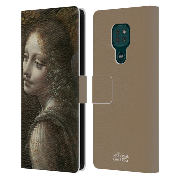 The National Gallery Art The Virgin Of The Rocks Leather Book Wallet Case Cover For Motorola Moto G9 Play