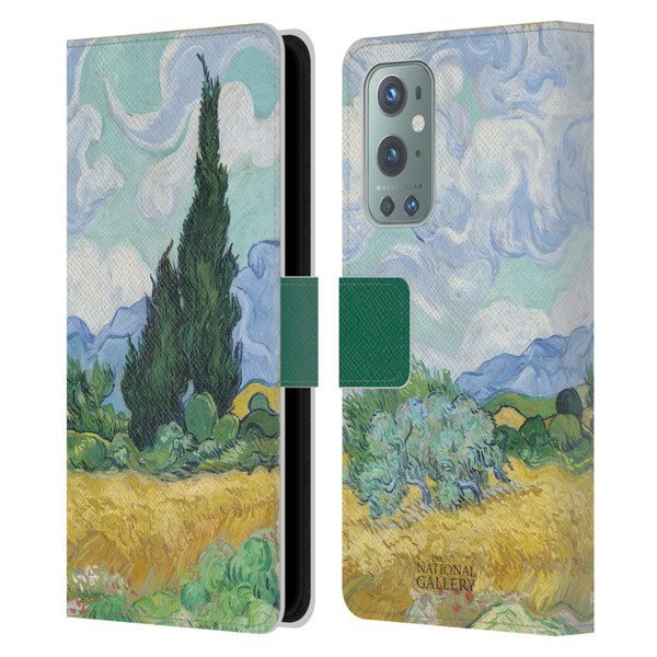 The National Gallery Art A Wheatfield With Cypresses Leather Book Wallet Case Cover For OnePlus 9