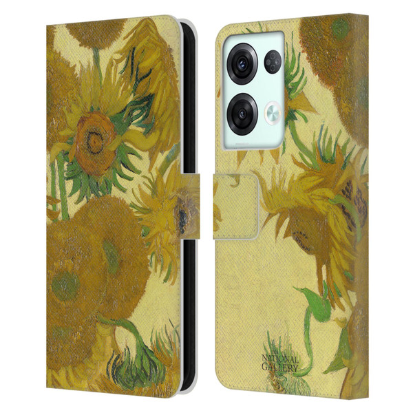 The National Gallery Art Sunflowers Leather Book Wallet Case Cover For OPPO Reno8 Pro