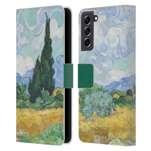 The National Gallery Art A Wheatfield With Cypresses Leather Book Wallet Case Cover For Samsung Galaxy S21 FE 5G