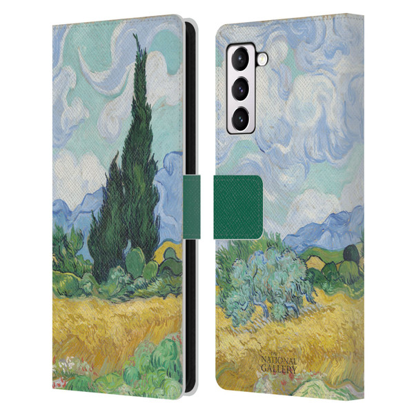 The National Gallery Art A Wheatfield With Cypresses Leather Book Wallet Case Cover For Samsung Galaxy S21+ 5G