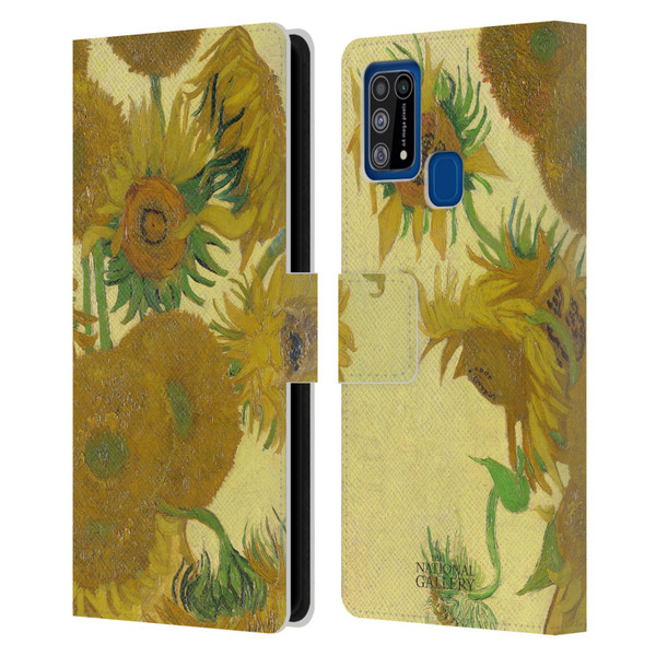 The National Gallery Art Sunflowers Leather Book Wallet Case Cover For Samsung Galaxy M31 (2020)