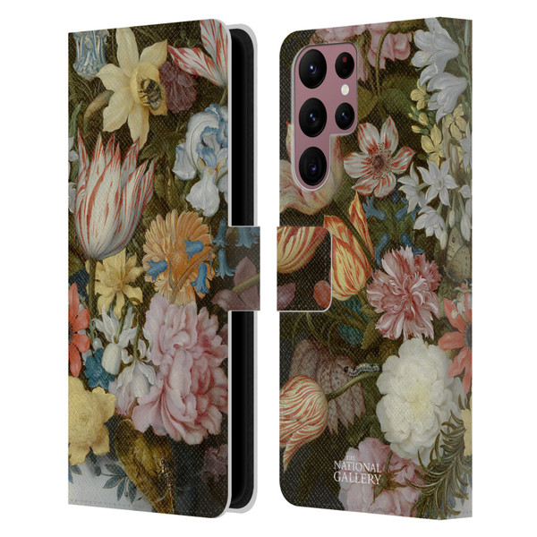 The National Gallery Art A Still Life Of Flowers In A Wan-Li Vase Leather Book Wallet Case Cover For Samsung Galaxy S22 Ultra 5G