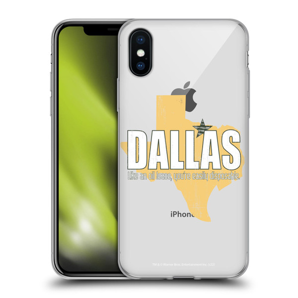 Dallas: Television Series Graphics Quote Soft Gel Case for Apple iPhone X / iPhone XS