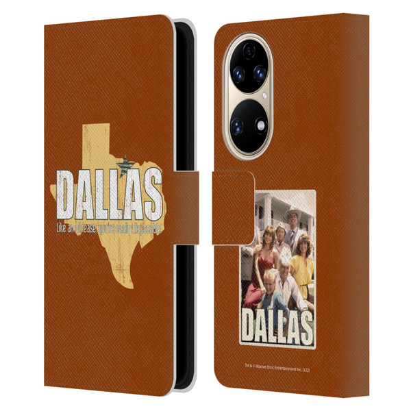 Dallas: Television Series Graphics Quote Leather Book Wallet Case Cover For Huawei P50