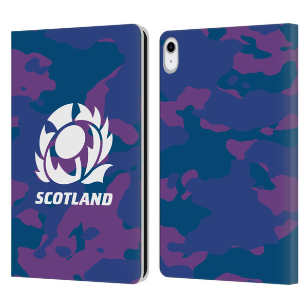 Scotland Rugby Logo 2 Camouflage Leather Book Wallet Case Cover For Apple iPad 10.9 (2022)