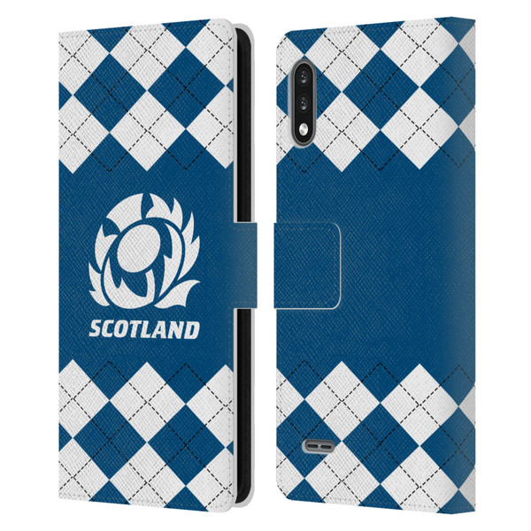 Scotland Rugby Logo 2 Argyle Leather Book Wallet Case Cover For LG K22